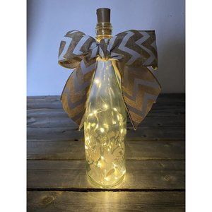 Handmade Lighted Chicken Heart Love Wine Bottle Fairy Nightlight Farmhouse Decor